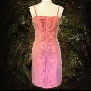 Vintage 90s Y2K Betsey Johnson Ruched Pink Dress
